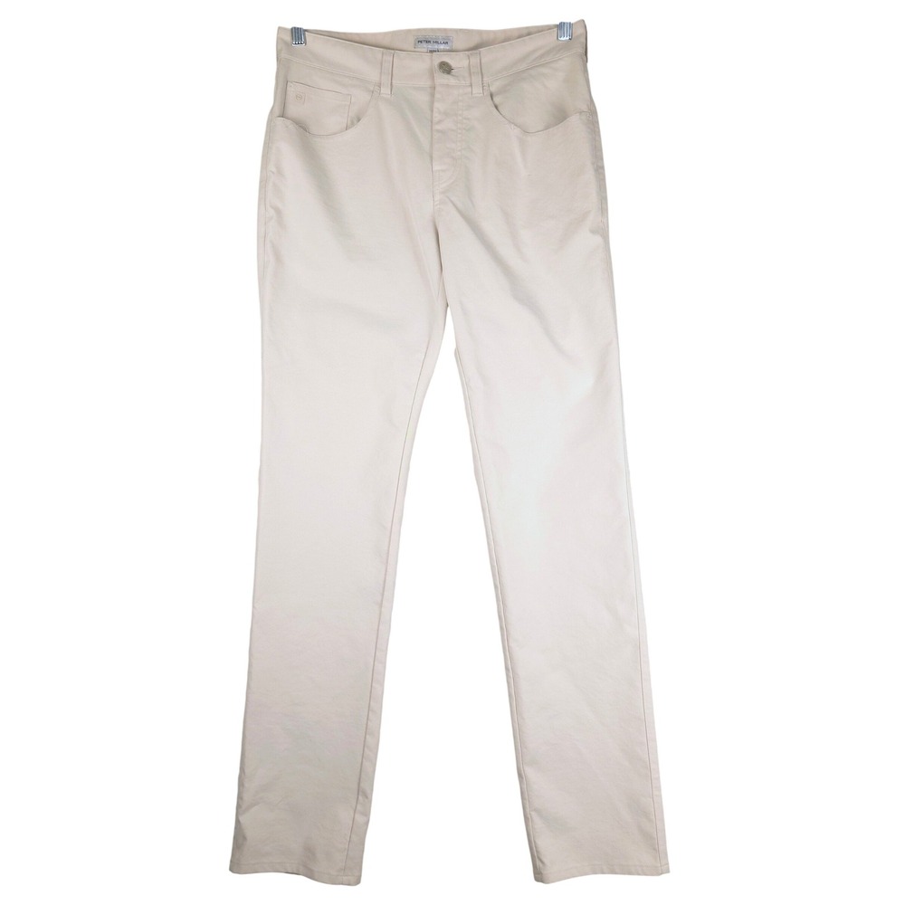 Peter Millar Mens 30/32 Performance EB66 Five-Pocket Pants Stone Beige ME0EB66FB